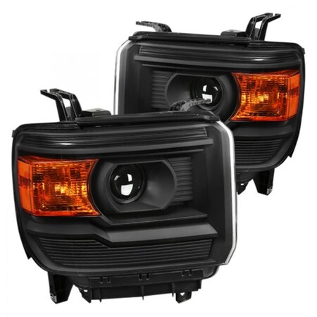 Overtime Black Factory Style Projector Headlights for 2014-2018 GMC Sierra 1500 OV3744574